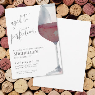 Invitación Fiesta de cumpleaños número 70 de Wine Simple