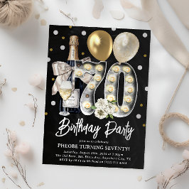Invitación Fiesta de cumpleaños número 70 rústica para adulto