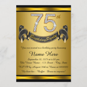 Invitación Fiesta de cumpleaños número 75 de Gold