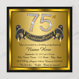 Invitación Fiesta de cumpleaños número 75 de Gold
