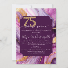 Invitación Fiesta de Cumpleaños número 75 de Preciosa Ágata R