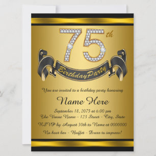 Invitación Fiesta de cumpleaños número 75 elegante