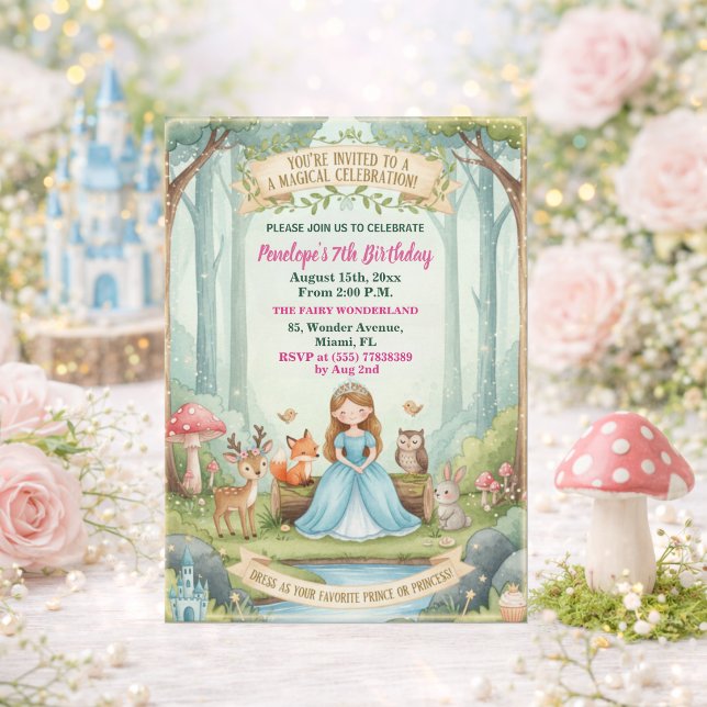 Invitación Fiesta de cumpleaños número 7 de Princesa con Anim (Subido por el creador)