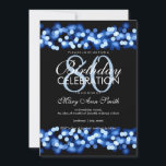 Invitación Fiesta de cumpleaños número 80 Blue Hollywood Glam<br><div class="desc">Elegante plantilla de invitación del Purpurina Blue Hollywood Glam con 80 cumpleaños. Con luces y chispas.</div>