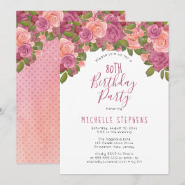 Invitación Fiesta de cumpleaños número 80 de la floral acuáti