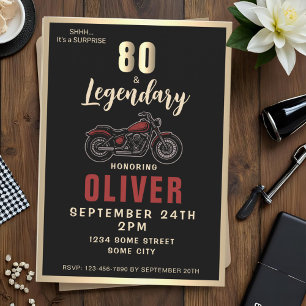 Invitación Fiesta de Cumpleaños número 80 de la Motocicleta V