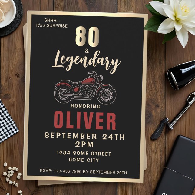 Invitación Fiesta de Cumpleaños número 80 de la Motocicleta V (Subido por el creador)