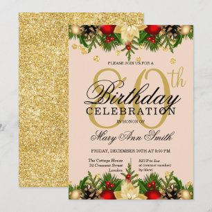 Invitación Fiesta de cumpleaños número 80 de Purpurina de vac