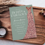 Invitación Fiesta de cumpleaños número 80 de Sparkle de oro R<br><div class="desc">Rosa Dorado Sparkle Vestido 80th Birthday Party Invitation - 80 & Fabulous womans 80th cumpleaños fiesta de variaciones a la invitación y artículos coincidentes en nuestra tienda</div>
