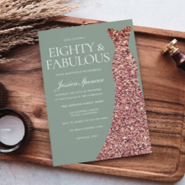 Invitación Fiesta de cumpleaños número 80 de Sparkle de oro R