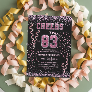Invitación Fiesta de cumpleaños número 83 con piedras de estr