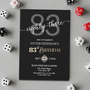 Invitación Fiesta de cumpleaños número 83 de hombres minimali