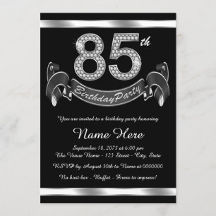 Invitación Fiesta de cumpleaños número 85 de plata