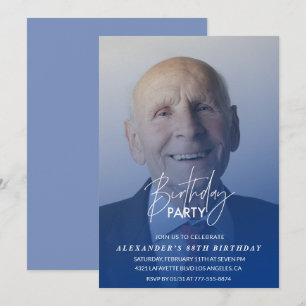 Invitación Fiesta de cumpleaños número 88 de hombres de azul