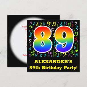 Invitación Fiesta de cumpleaños número 89: Símbolos musicales