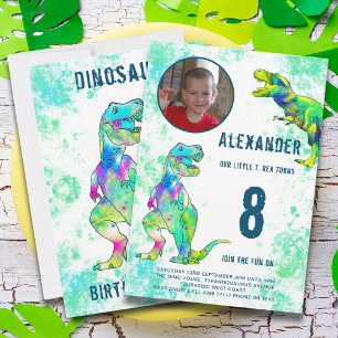 Invitación Fiesta de Cumpleaños número 8 del Dinosaurio T-Rex
