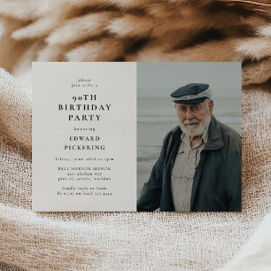 Invitación Fiesta de cumpleaños número 90 de Modern Photo