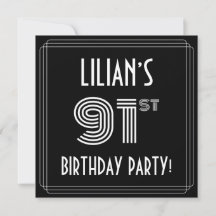 Fiesta de cumpleaños número 91: Estilo Art Deco co