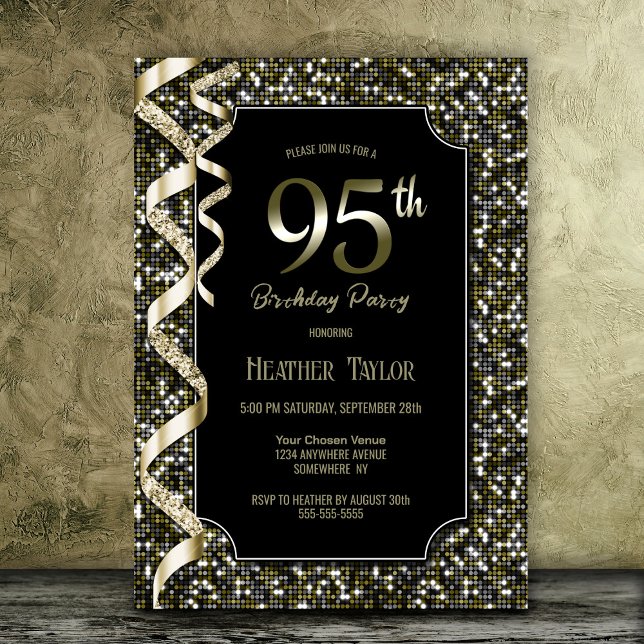 Invitación Fiesta de cumpleaños número 95 de Green Sequins (Subido por el creador)