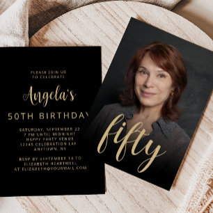Invitación Fiesta de cumpleaños número cincuenta 50 personali