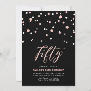 Invitación Fiesta de cumpleaños número cincuenta 50 simple ne