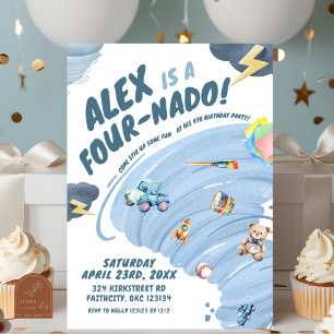Invitación Fiesta de cumpleaños número cuatro del niño Fourna