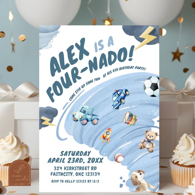 Invitación Fiesta de cumpleaños número cuatro del niño Fourna (Subido por el creador)