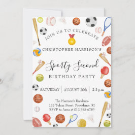 Invitación Fiesta de cumpleaños número dos de deportes para n