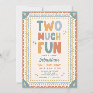 Invitación Fiesta de cumpleaños número dos de niño caprichosa