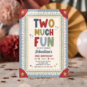 Invitación Fiesta de cumpleaños número dos de niño caprichosa