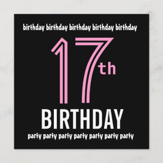 Invitación Fiesta de cumpleaños número moderno de color y neg