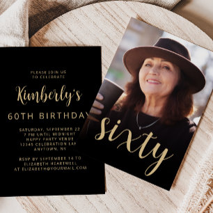 Invitación Fiesta de cumpleaños número sesenta 60 personaliza
