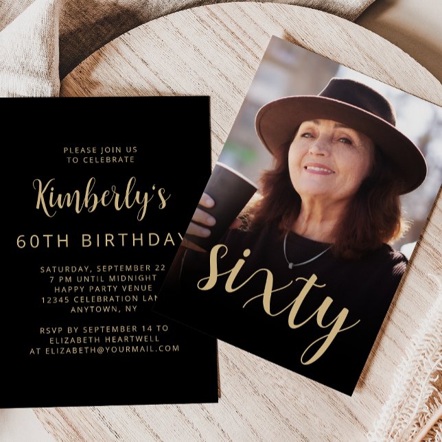 Invitación Fiesta de cumpleaños número sesenta 60 personaliza (Subido por el creador)