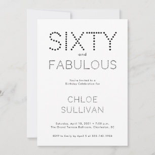 Invitación Fiesta de cumpleaños número sesenta Minimal Sixty