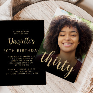 Invitación Fiesta de cumpleaños número treinta 30 personaliza