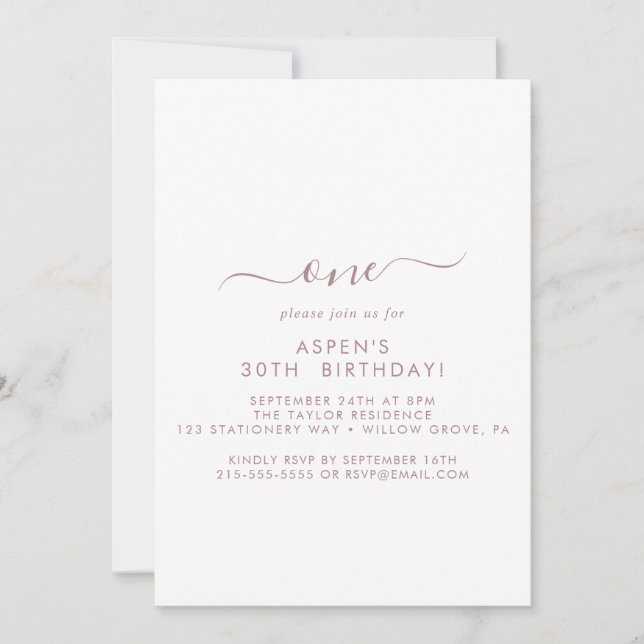 Invitación Fiesta de cumpleaños número uno con estilo de oro  (Anverso)