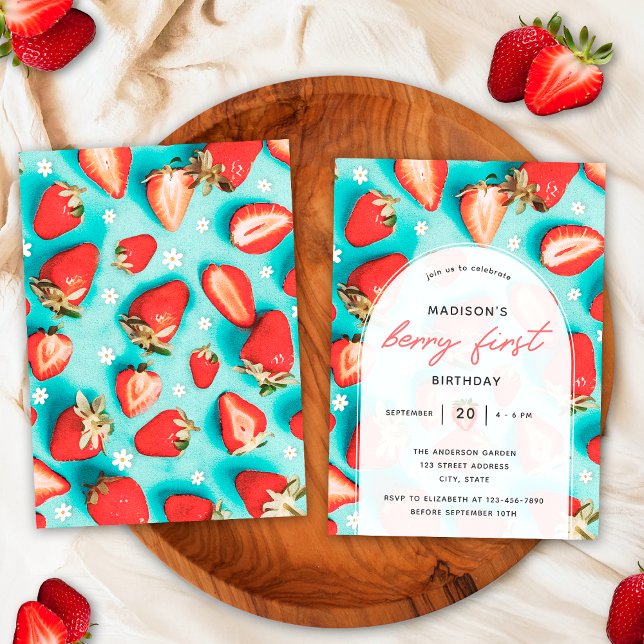 Invitación Fiesta de cumpleaños número uno con tema floral re (Subido por el creador)