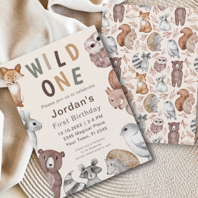 Invitación Fiesta de cumpleaños número uno de animales del bo (Subido por el creador)