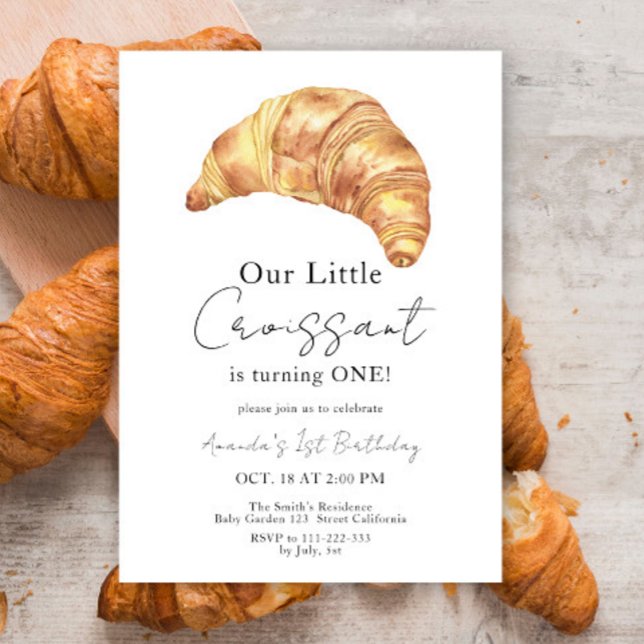 Invitación Fiesta de Cumpleaños número uno de Croissant de Ac (Subido por el creador)