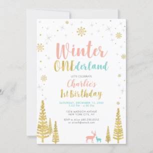 Invitación Fiesta de cumpleaños número uno de Gold & Silver W