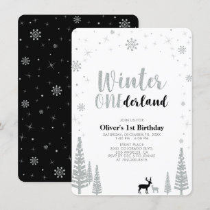 Invitación Fiesta de cumpleaños número uno de Invierno oneder