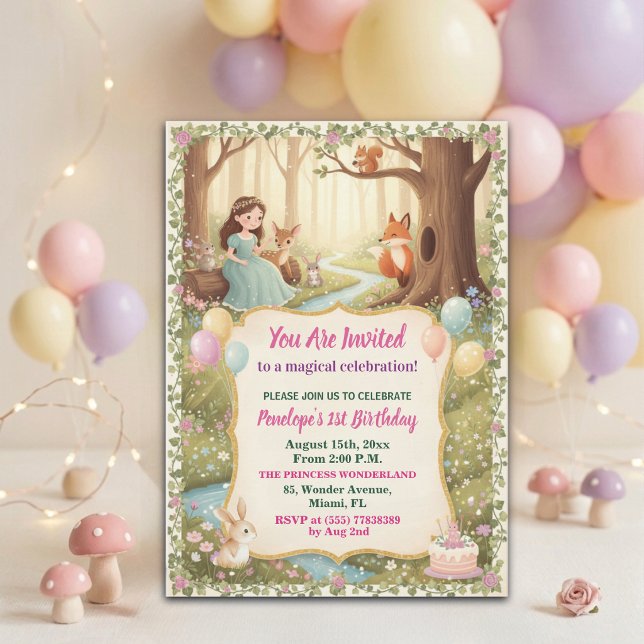 Invitación Fiesta de cumpleaños número uno de la princesa con (Subido por el creador)