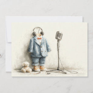 Invitación Fiesta de cumpleaños número uno de Little Singer