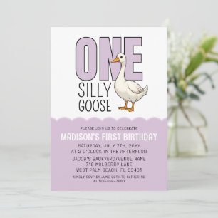 Invitación Fiesta de cumpleaños número uno de Modern Lilac On