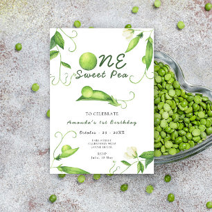 Invitación Fiesta de cumpleaños número uno de One Sweet Pea