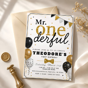 Invitación Fiesta de cumpleaños número uno de Sr. ONEderful