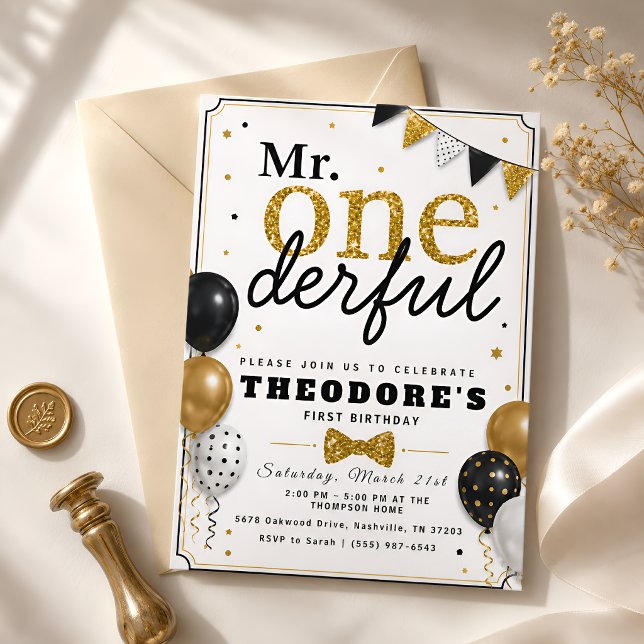 Invitación Fiesta de cumpleaños número uno de Sr. ONEderful (Subido por el creador)