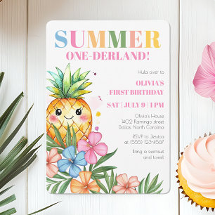 Invitación Fiesta de cumpleaños número uno de Summer Onederla