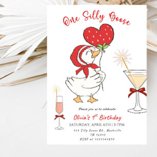 Invitación Fiesta de cumpleaños número uno de Un Ganso Tonto