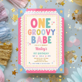 Invitación Fiesta de cumpleaños número uno de una chica capri